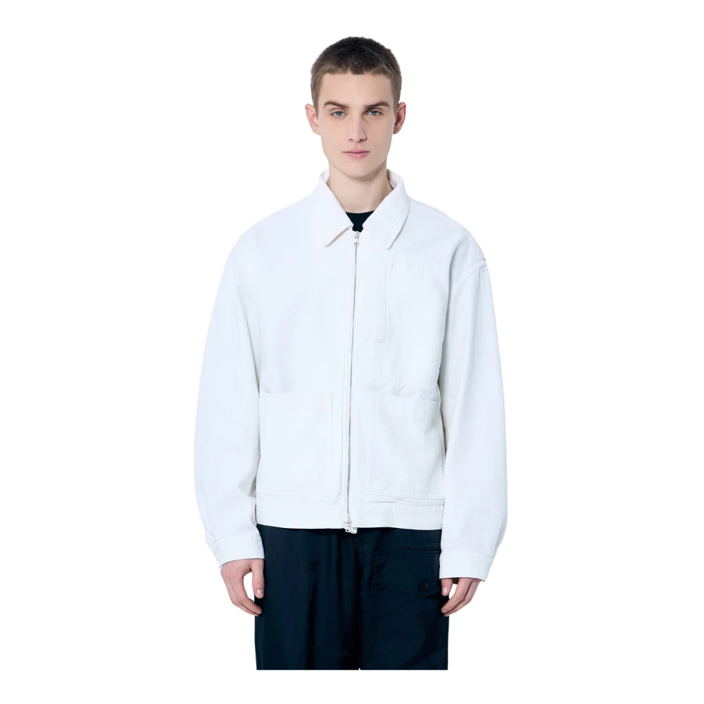 Dries Van Noten Uomo Bianco - Giacca Classica Con Zip Frontale - Jackets - Xl