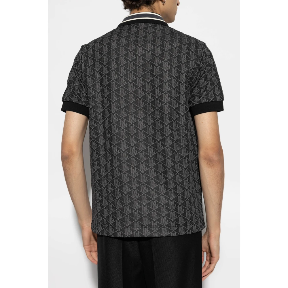 Lacoste Polo met monogram Black Heren