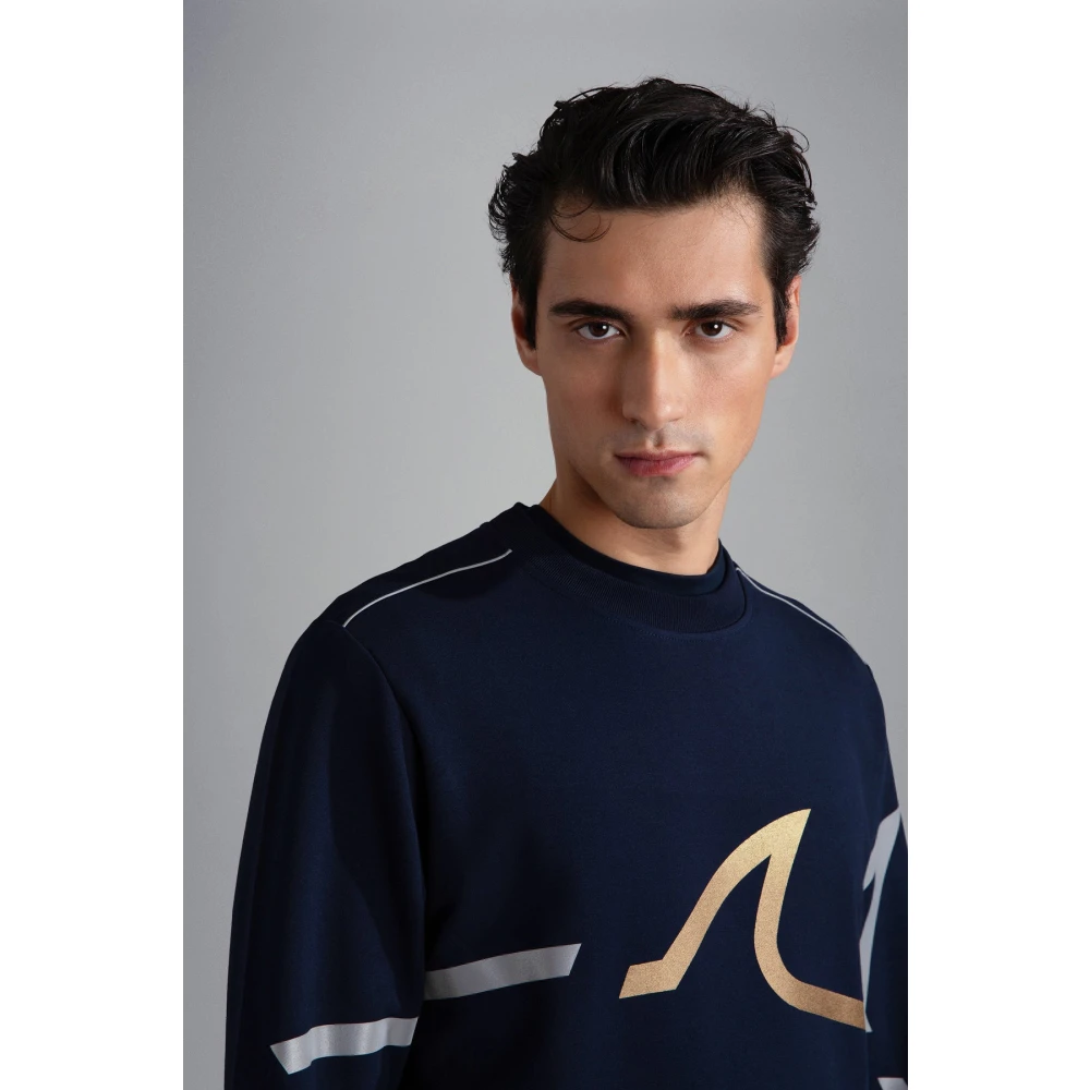PAUL & SHARK Navy Sweatshirt met Regular Fit Blue Heren