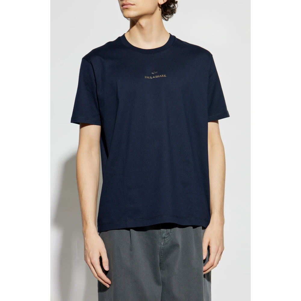 PAUL & SHARK T-shirt met bedrukt logo Blue Heren