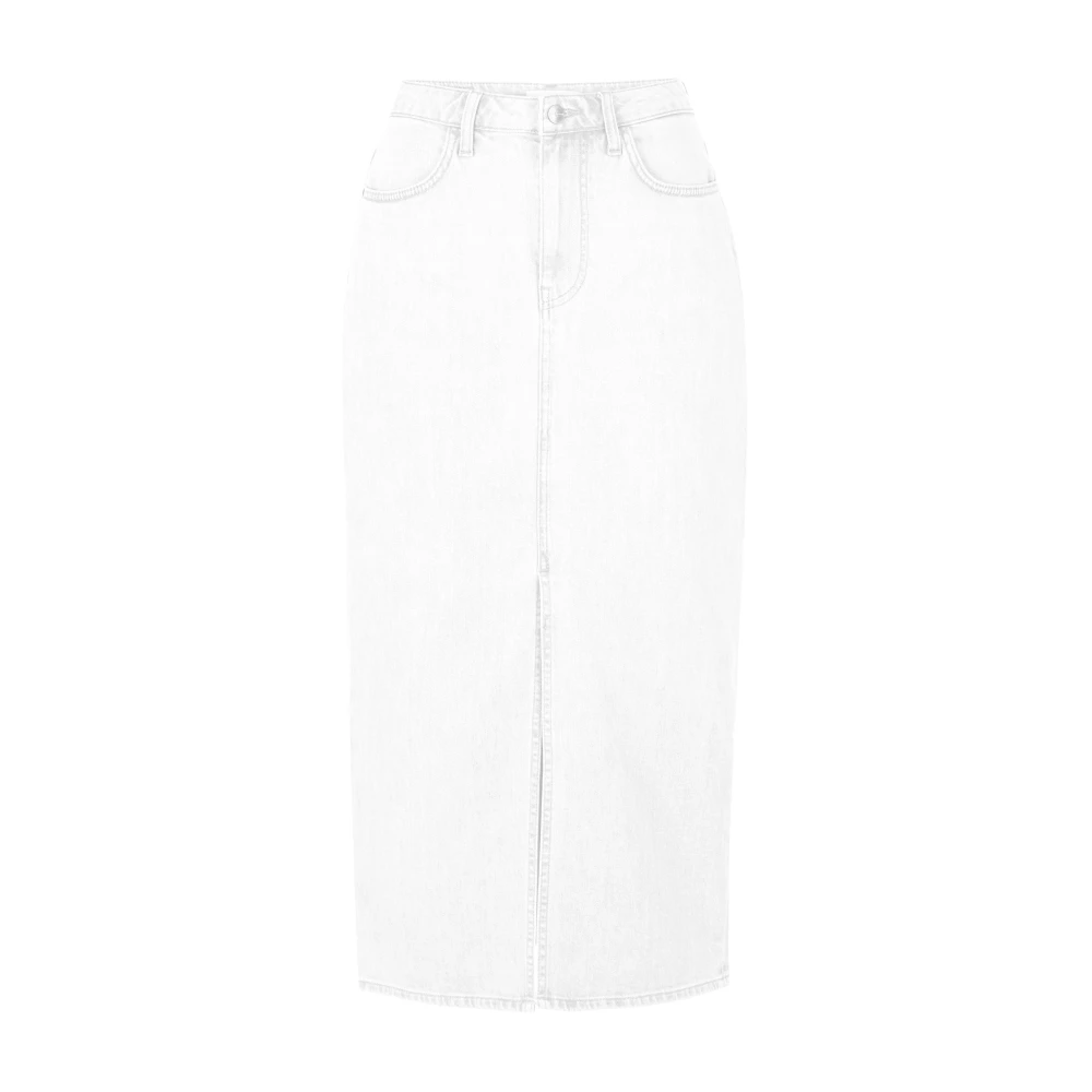 Rich & Royal Witte Denim Maxi Rok White Dames