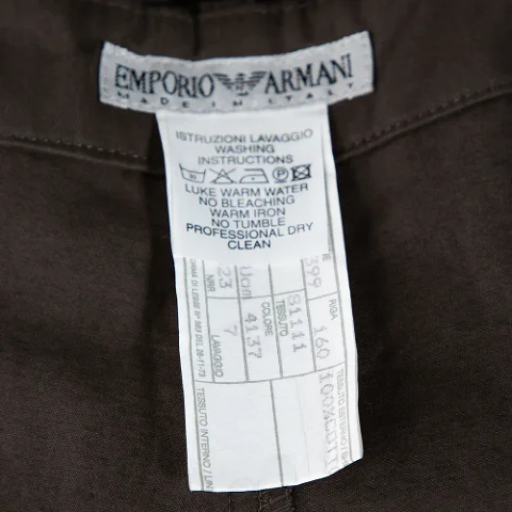 Armani Pre-owned Cotton bottoms Gray Dames