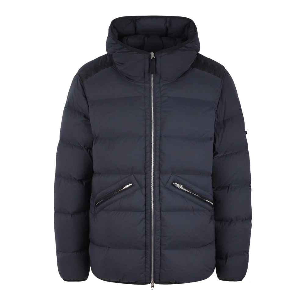 Stone Island Naadloze Tunnel Nylon Donsjas Blue Heren