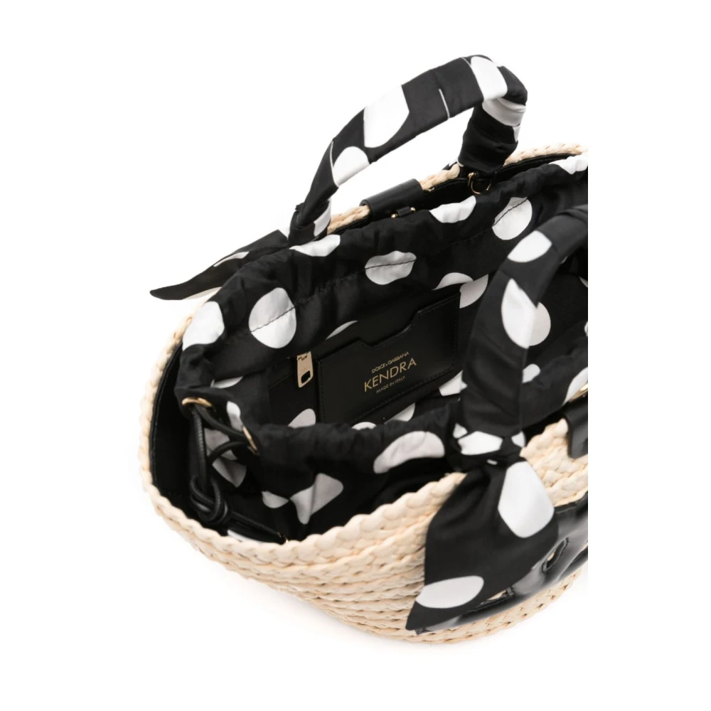 Dolce & Gabbana Strooien Emmertas met Sjaalhandvatten Beige Dames