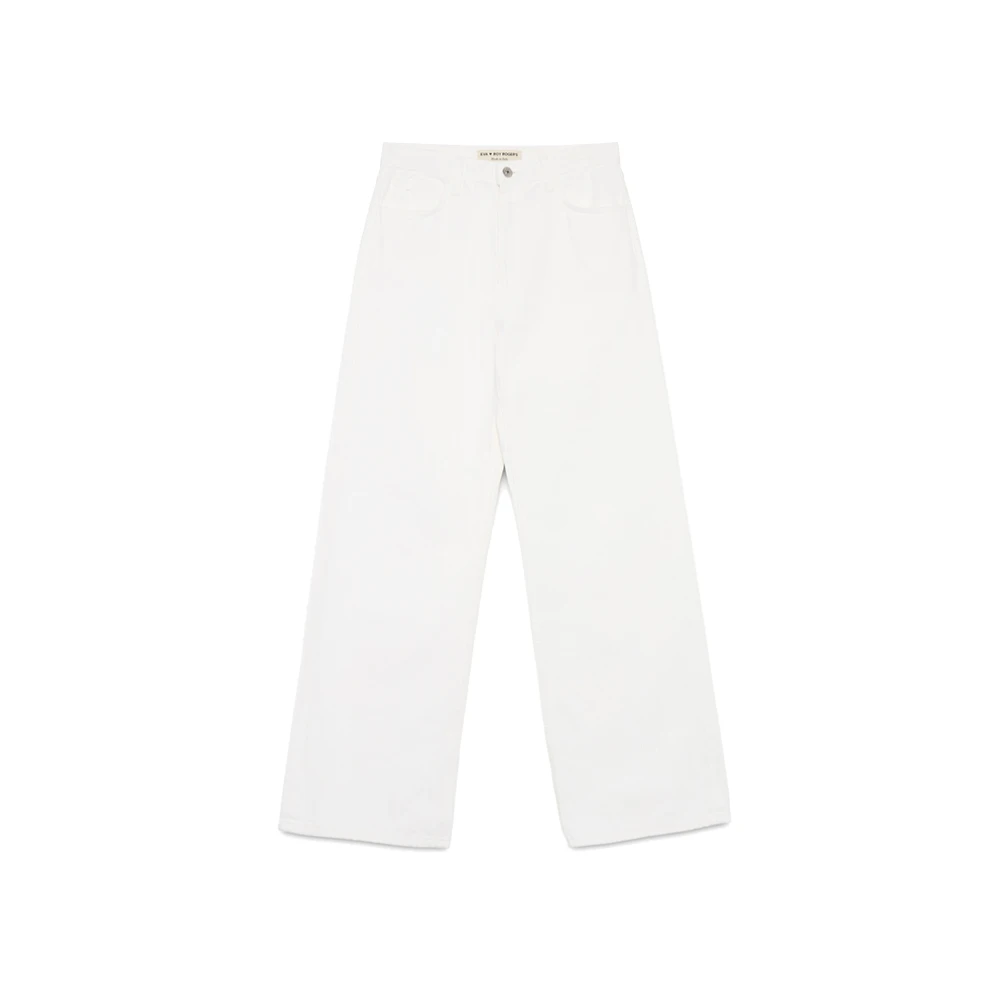 Roy Roger's Women's White Straight Fit Jeans, W26, Super Wide Straight Jeans