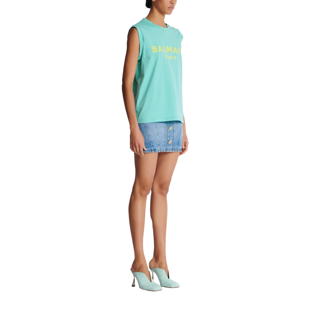 Balmain Paris tank top Blue Dames