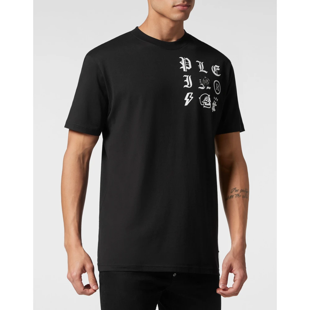 Plein Sport Klassiek Katoenen T-Shirt Black Heren
