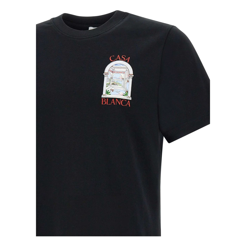 Casablanca Zwarte Katoenen T-shirt met Logoprint Black Heren