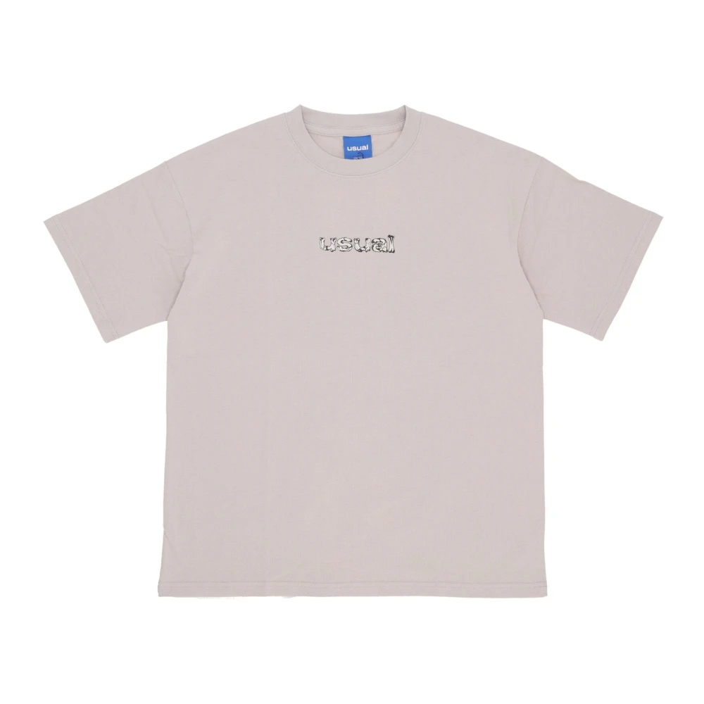Usual Choke Tee Katoenen Shirt Logo Print Gray Heren