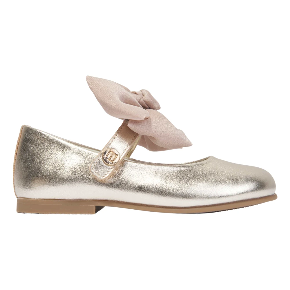 Andanines Women's Yellow Leather Bow Shoes