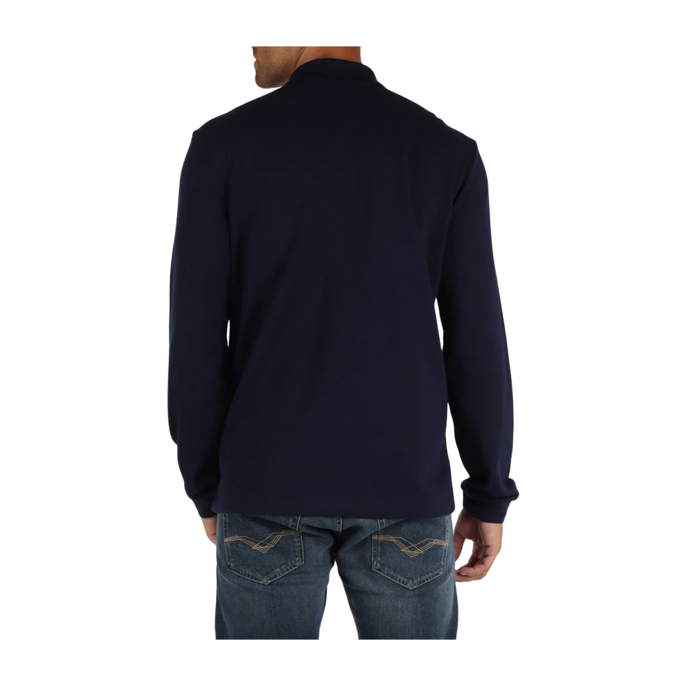 Lacoste Klassieke pasvorm katoenen poloshirt lange mouw Blue Heren