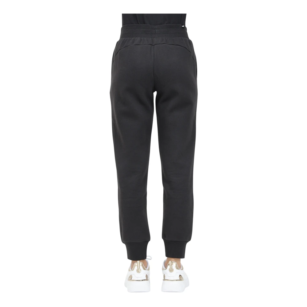 Puma Sportieve Glitter Logo Zwarte Broek Black Dames