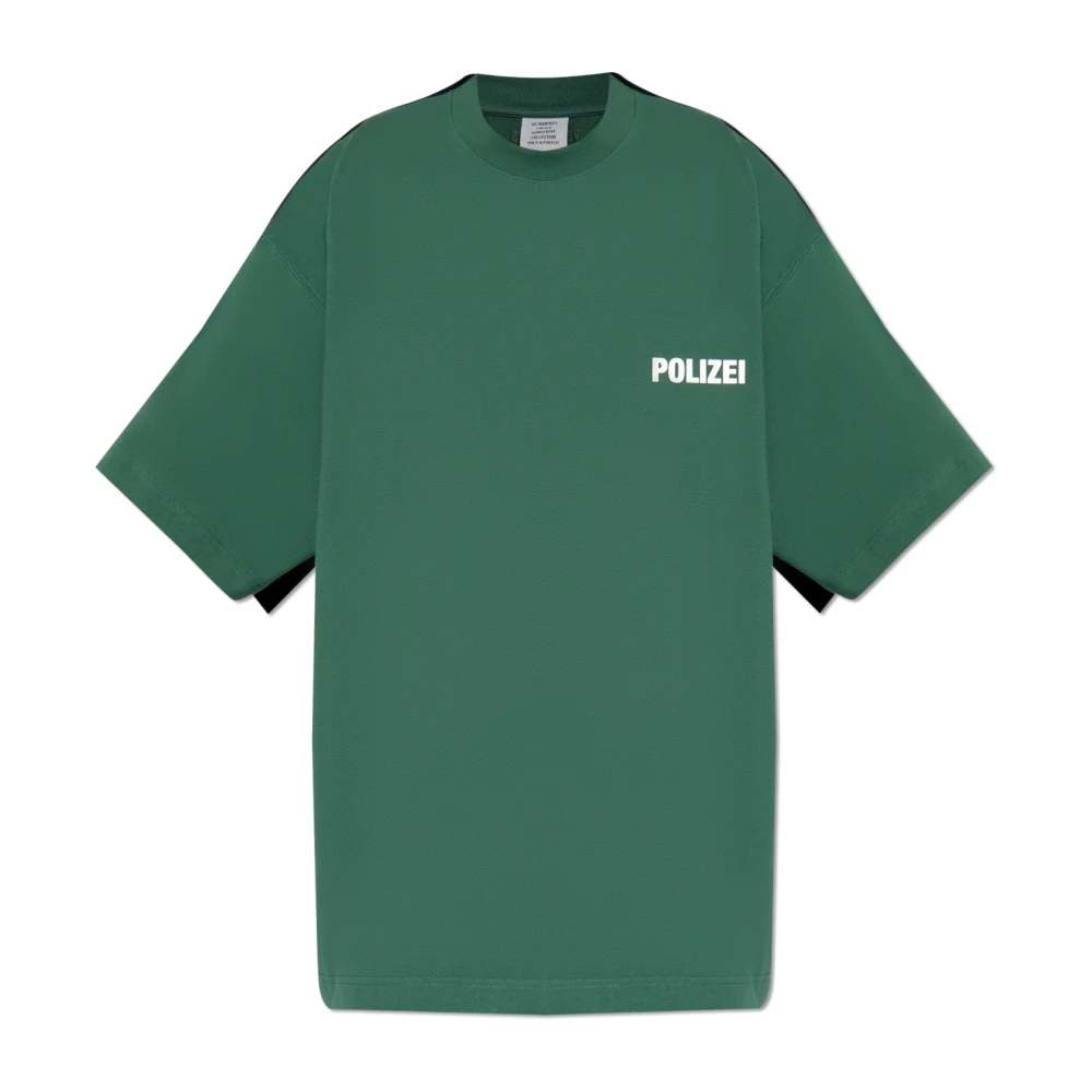 Vetements Dubbel Logo T-shirt Green Heren
