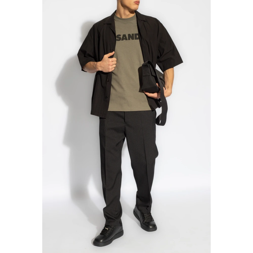 Jil Sander T-shirt met logo Green Heren