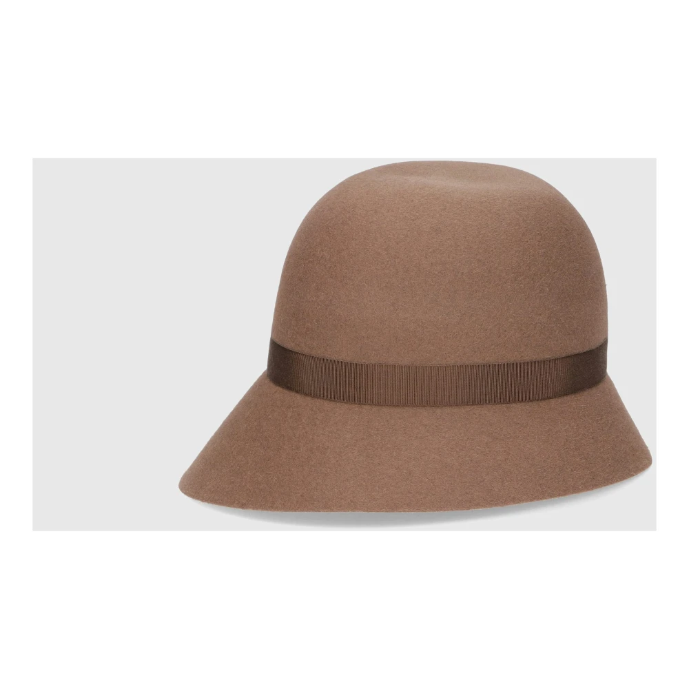 Borsalino Retro-stijl Cloche Hat Brown Dames