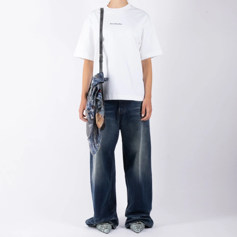 Acne Studios Zwarte leren schoudertas Black Dames