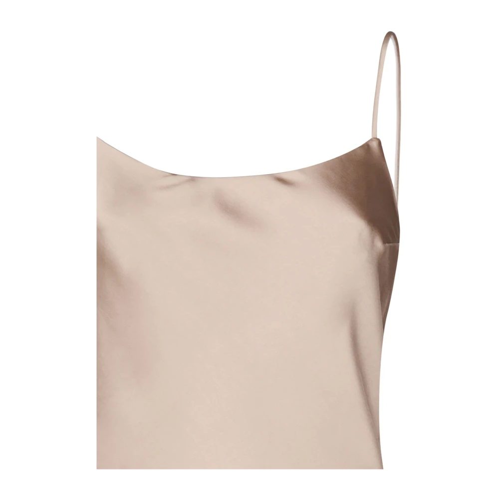 Andamane Beige Gedrapeerd Lange Jurk Beige Dames