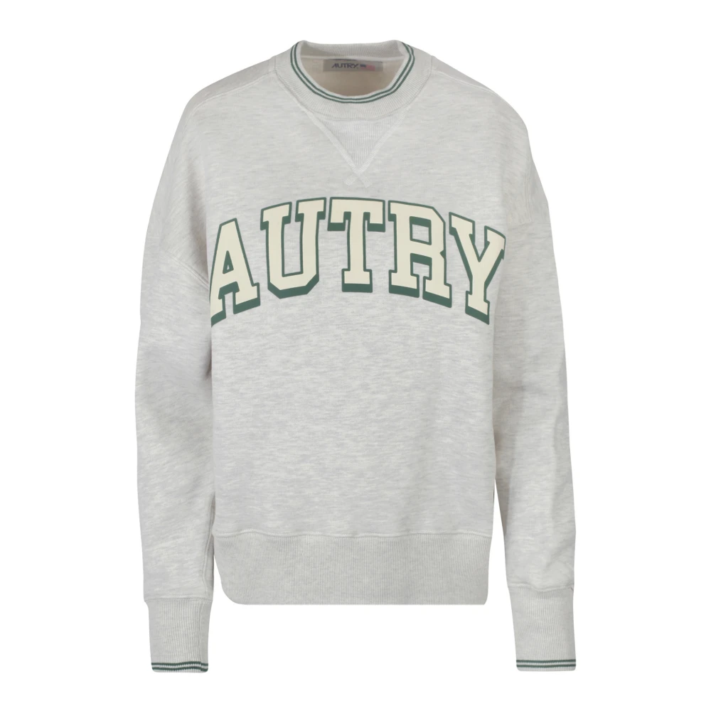 Autry Katoenen sweatshirt met geribbelde details Gray Dames