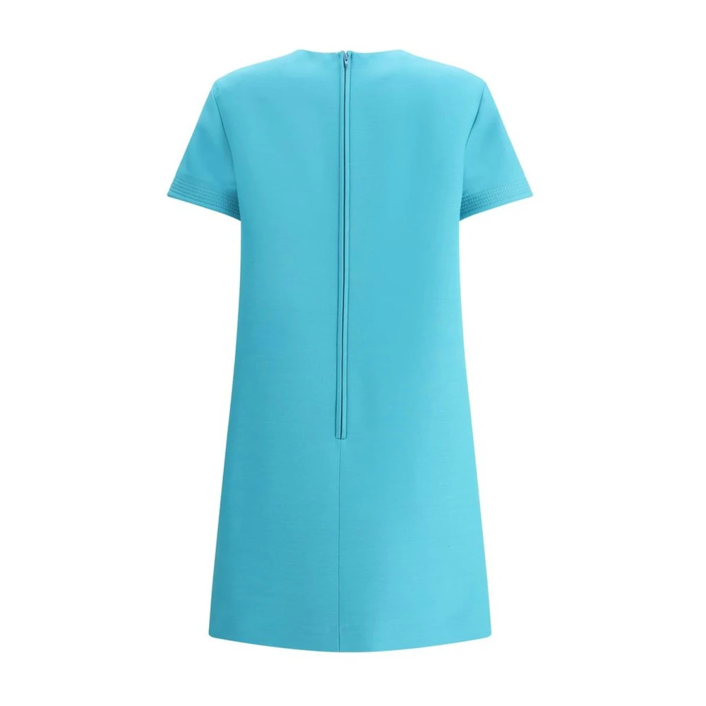 Valentino Turquoise Jurk met Korte Mouwen en Zakken Blue Dames