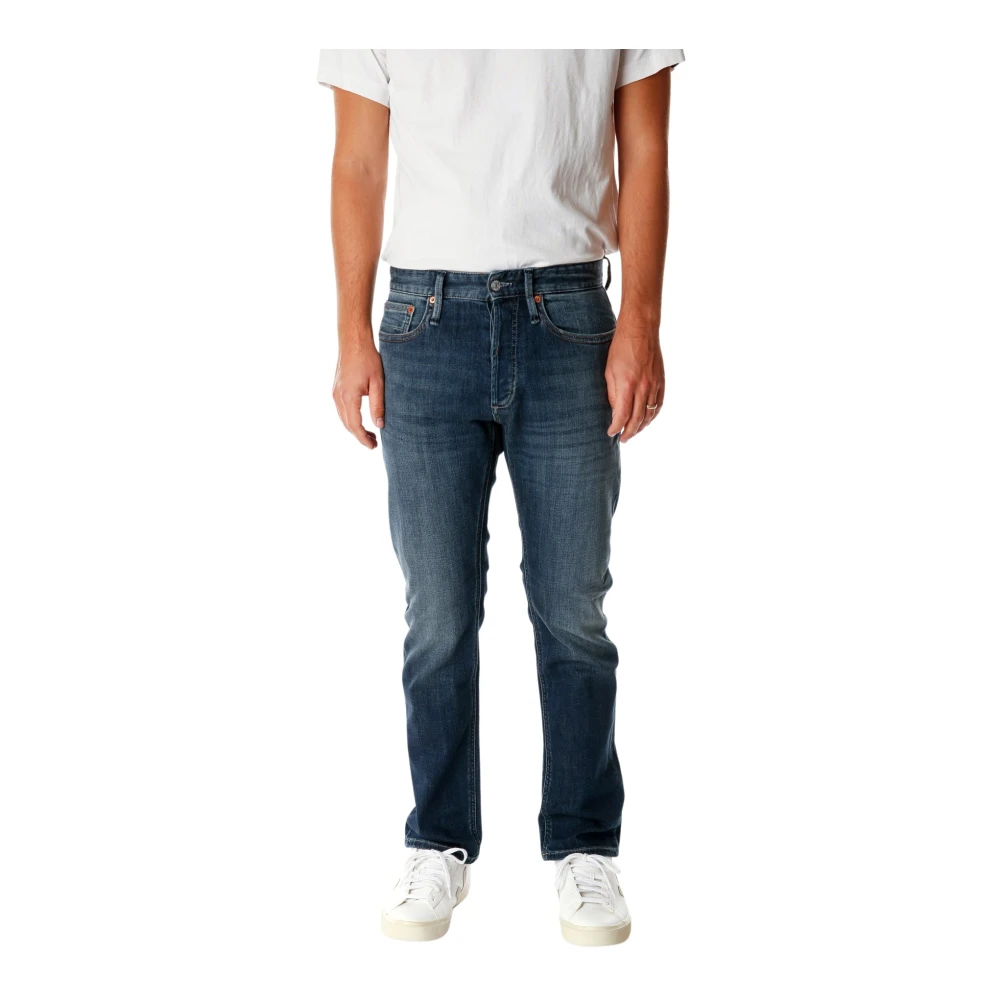 Denham Straight Fit Jeans met lage taille Blue Heren