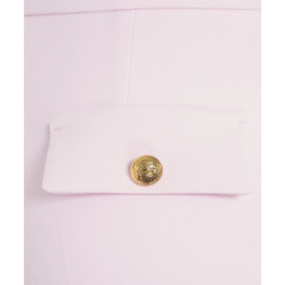 Elisabetta Franchi Roze Geknipte Crêpe Broek Pink Dames