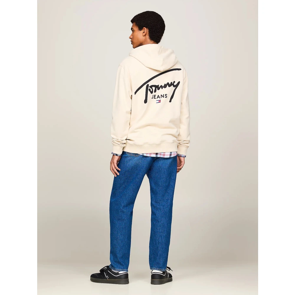Tommy Jeans Grafische Sweat Hoodie Beige Heren