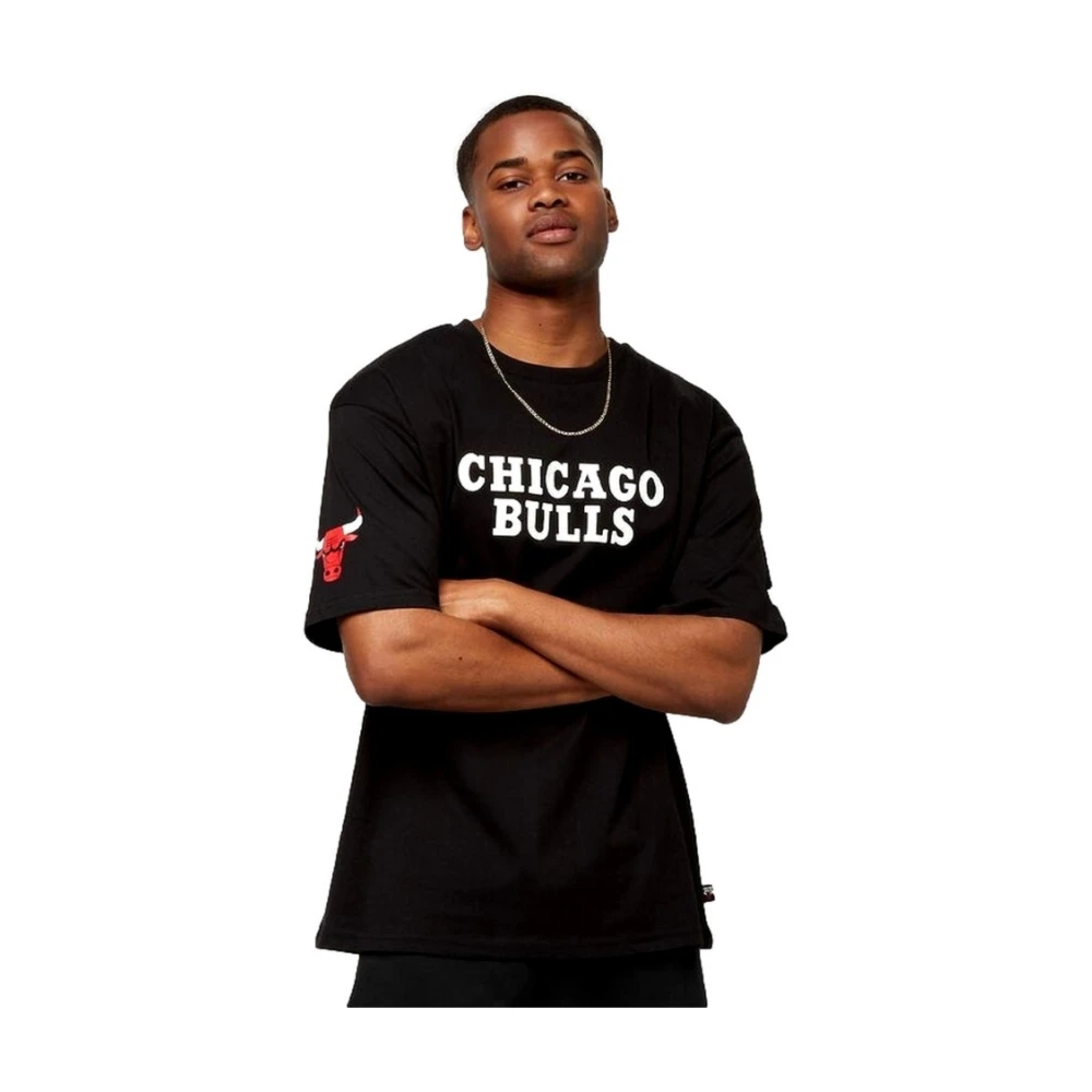 new era Zwarte Bulls Wordmark T-shirt Black Heren
