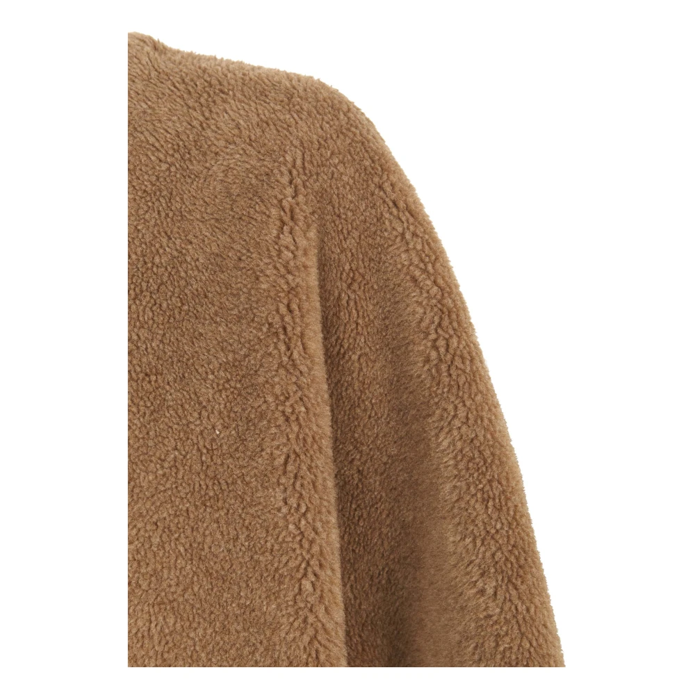 Cortana Bruine Wol en Zijde Oversized Jas Brown Dames