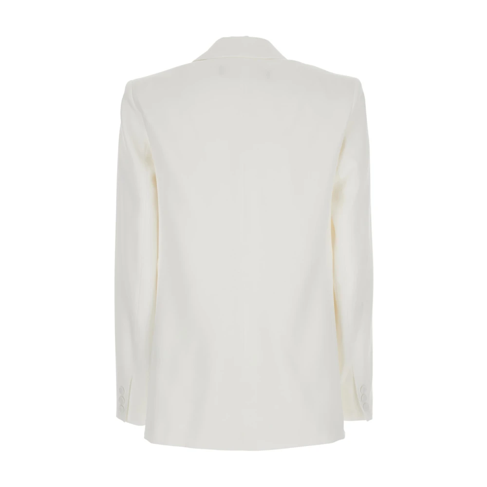 Federica Tosi Witte Wolblend Double-Breasted Jas White Dames