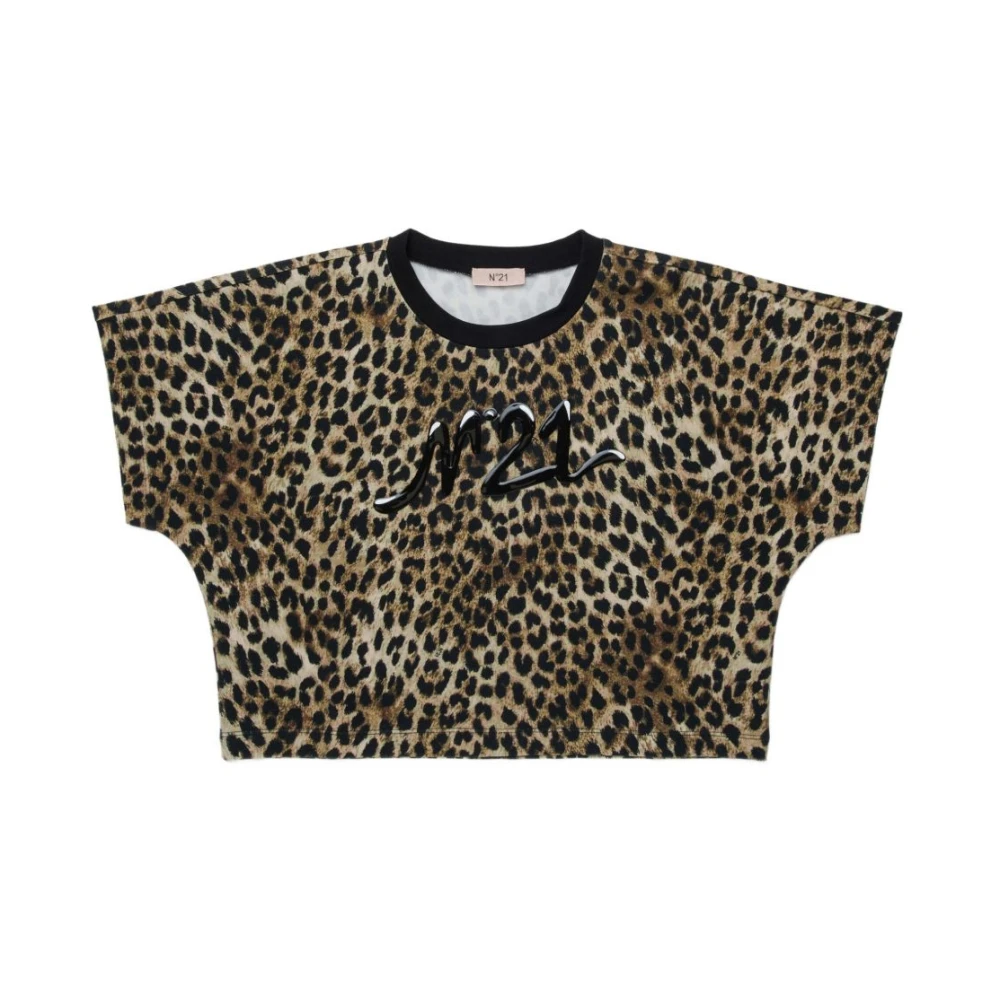 N21 Women's Maglietta Corta Girocollo Mezza Manica Con Logo