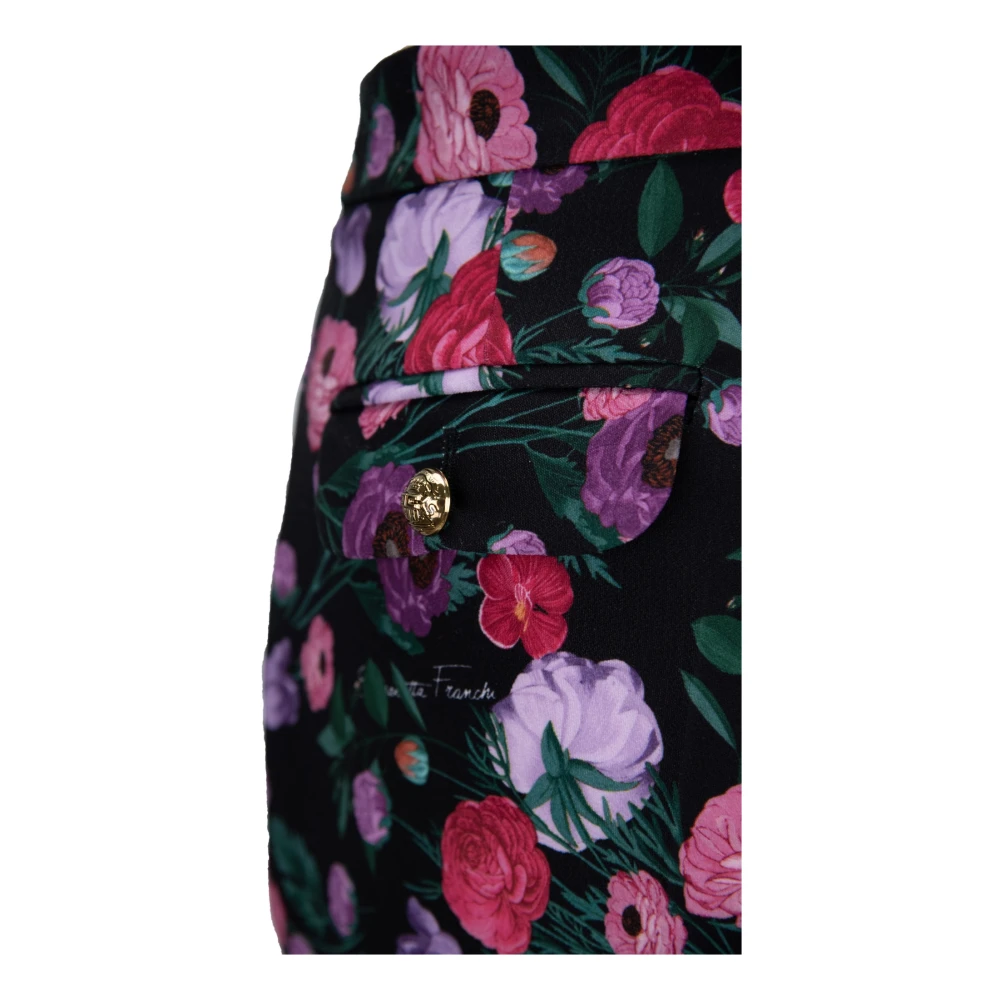 Elisabetta Franchi Bloemenpatroon Rits Haak Broek Multicolor Dames