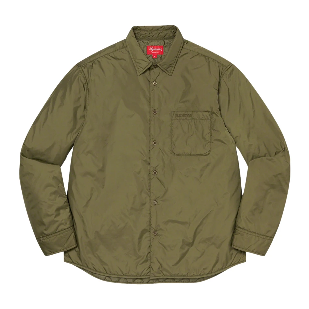 Supreme Beperkte Oplage Nylon Gevulde Shirt Olijf Green Heren