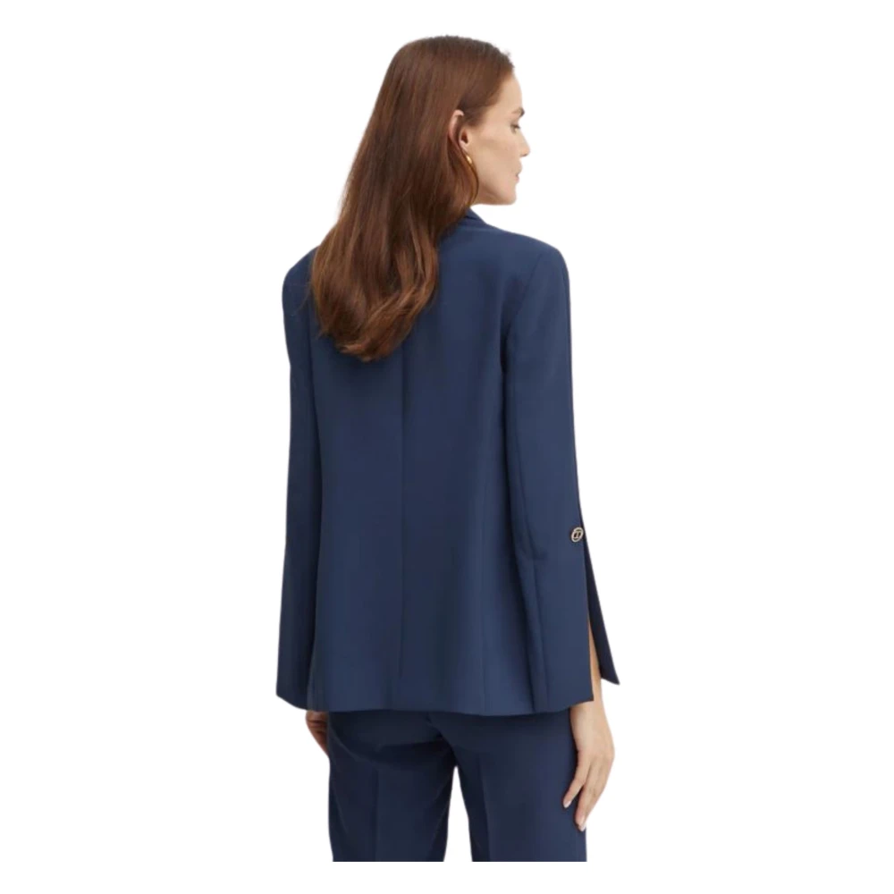 Twinset Blauwe Jassen Eenvoudig Ontwerp Blue Dames