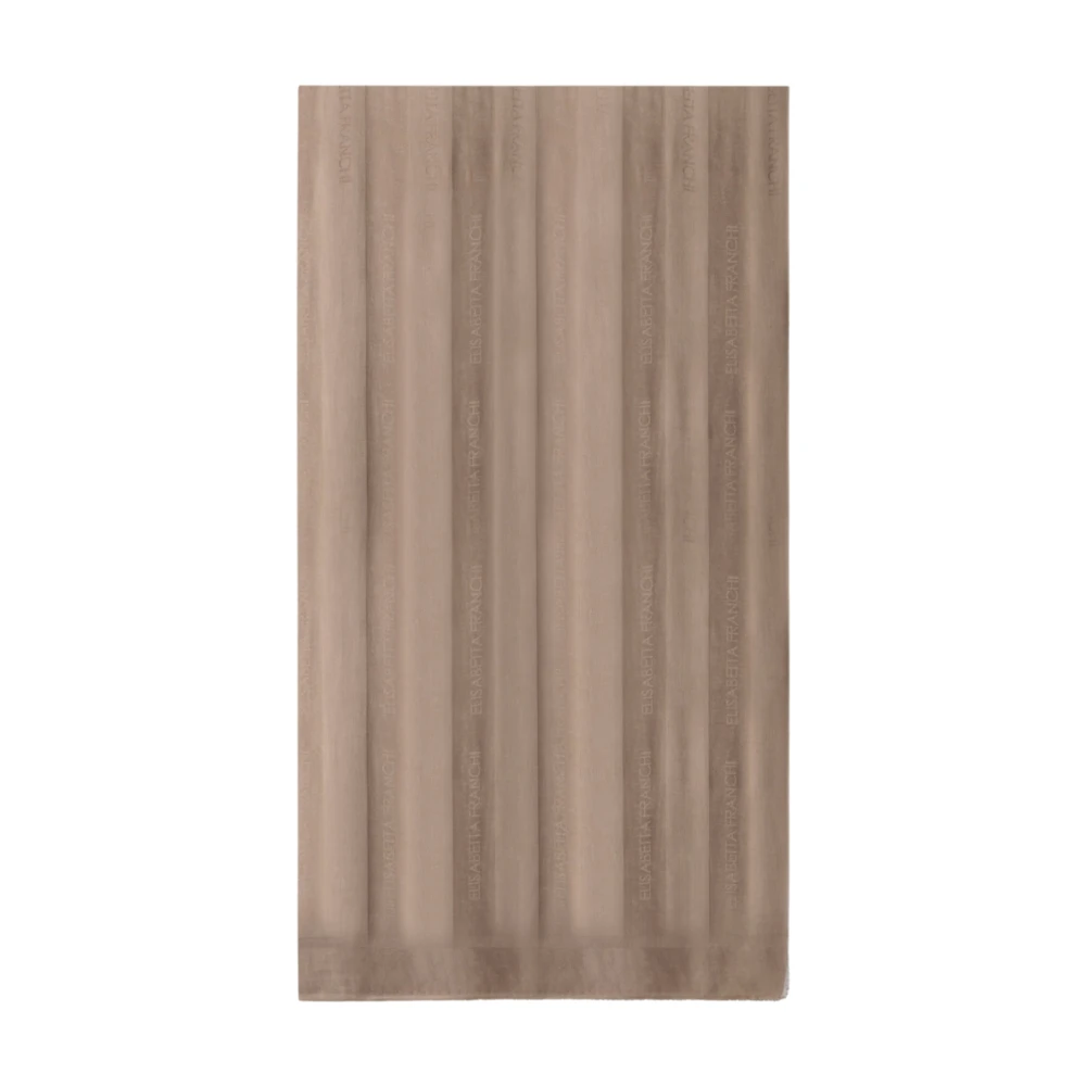 Elisabetta Franchi Beige Scarves, Female, One Size, Viscose And Modal Foulard Scarf