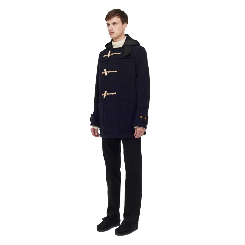 Gloverall Original Mid Monty Duffle Coat Blue Heren