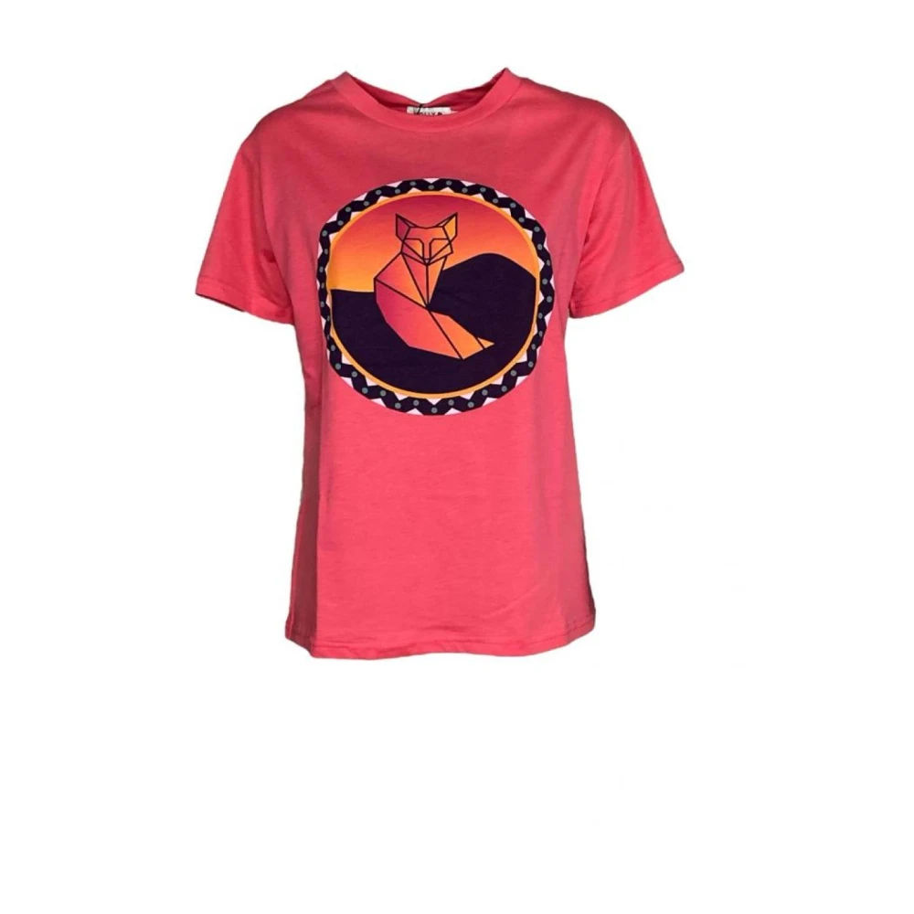 Molly Bracken Korte Mouw Ronde Hals Polyester T-shirt Pink Dames
