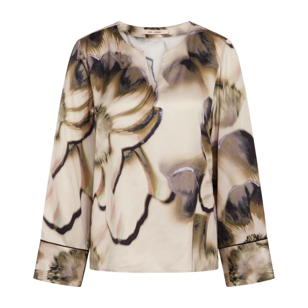 RUE de Femme Elegante Vanille Room Blouse met Wijde Mouwen Multicolor Dames