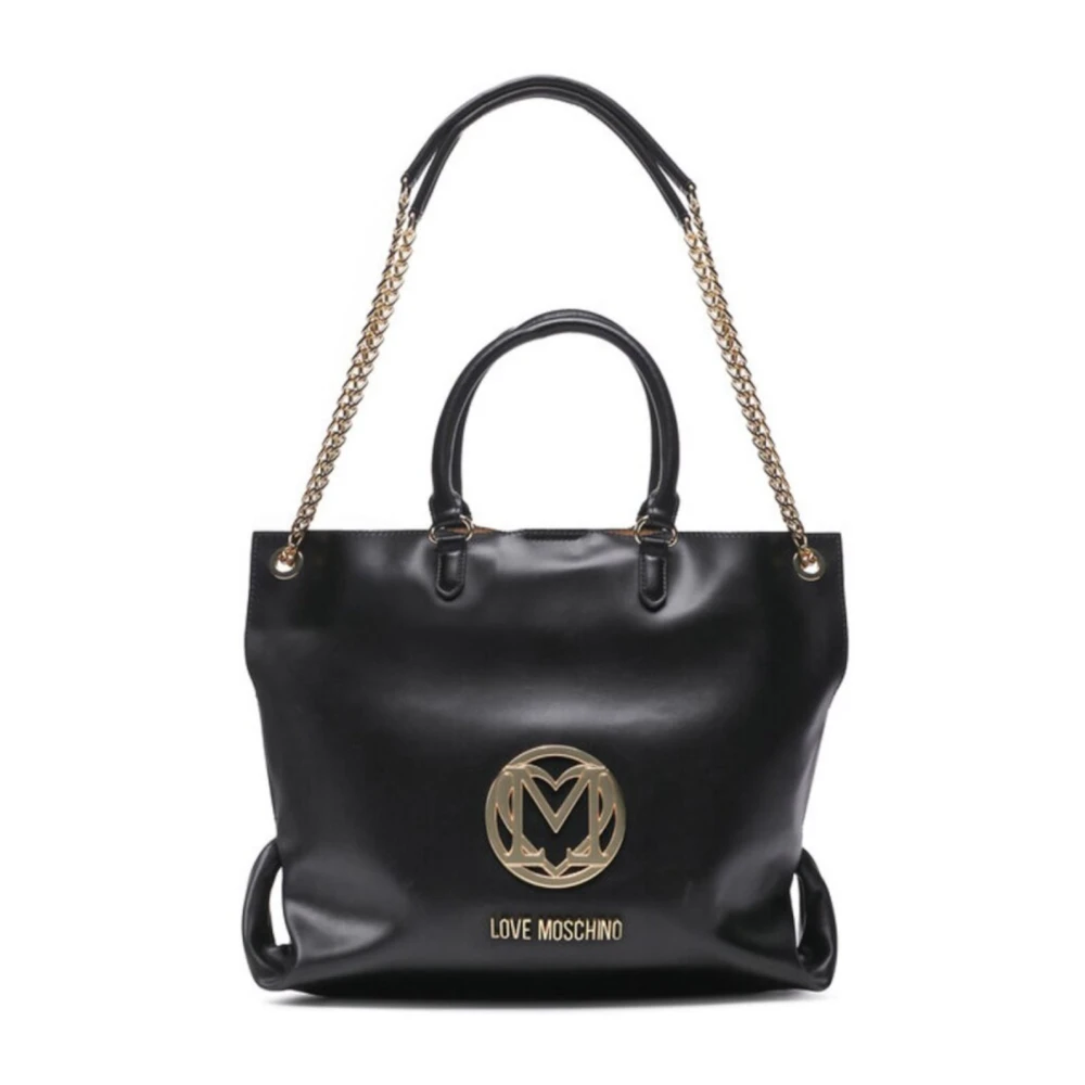 Moschino Zwarte Shopping Tas met Magneetsluiting Black Dames