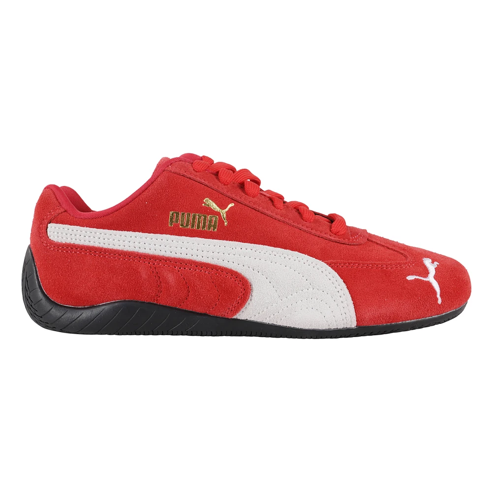 Puma Rode Suède Sneakers met Geborduurd Logo Dames Schoenen Rood