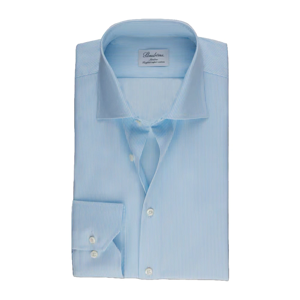 Stenströms Gestreept Twill Slimline Overhemd Blue Heren