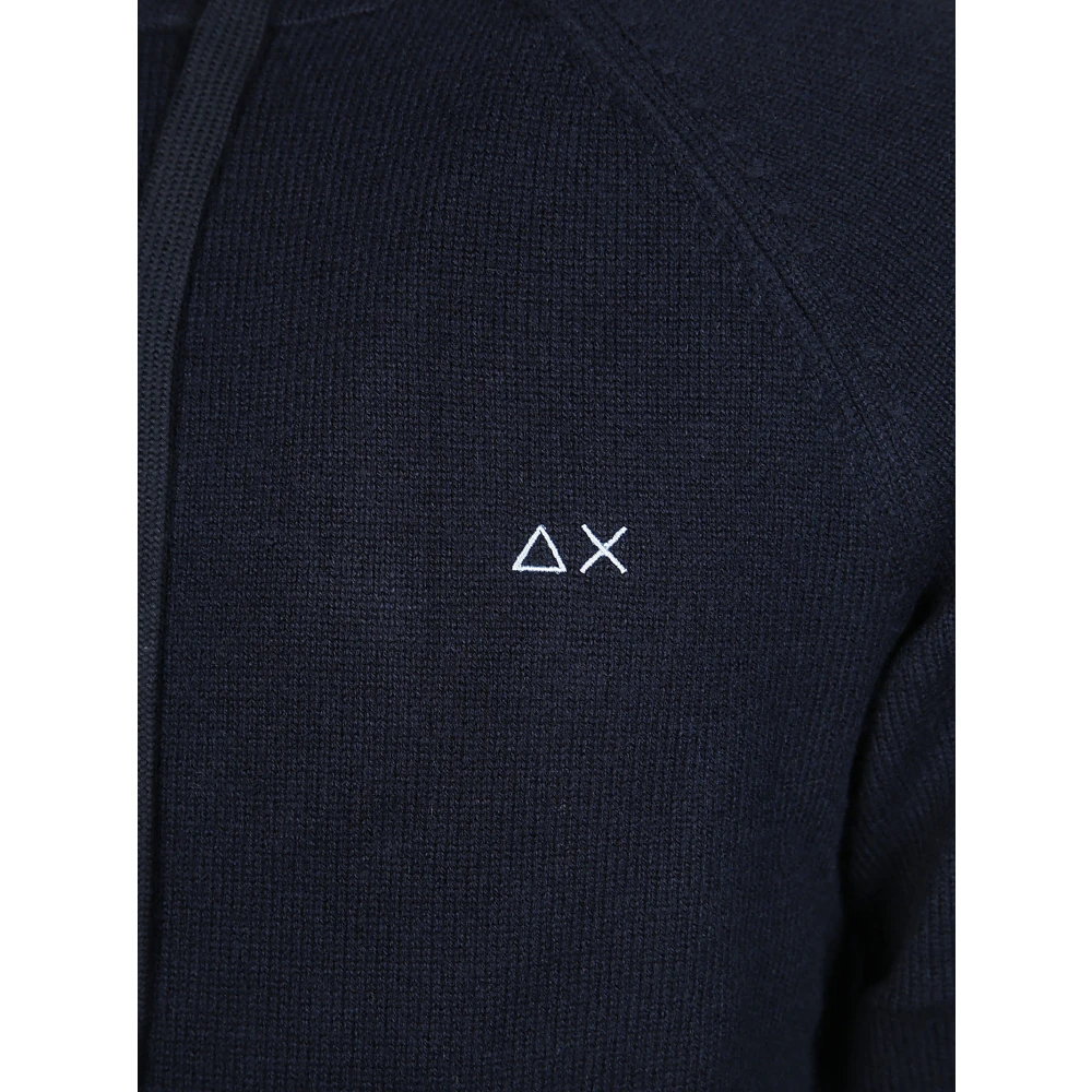 Sun68 Solide Warme Hoodie Blue Heren
