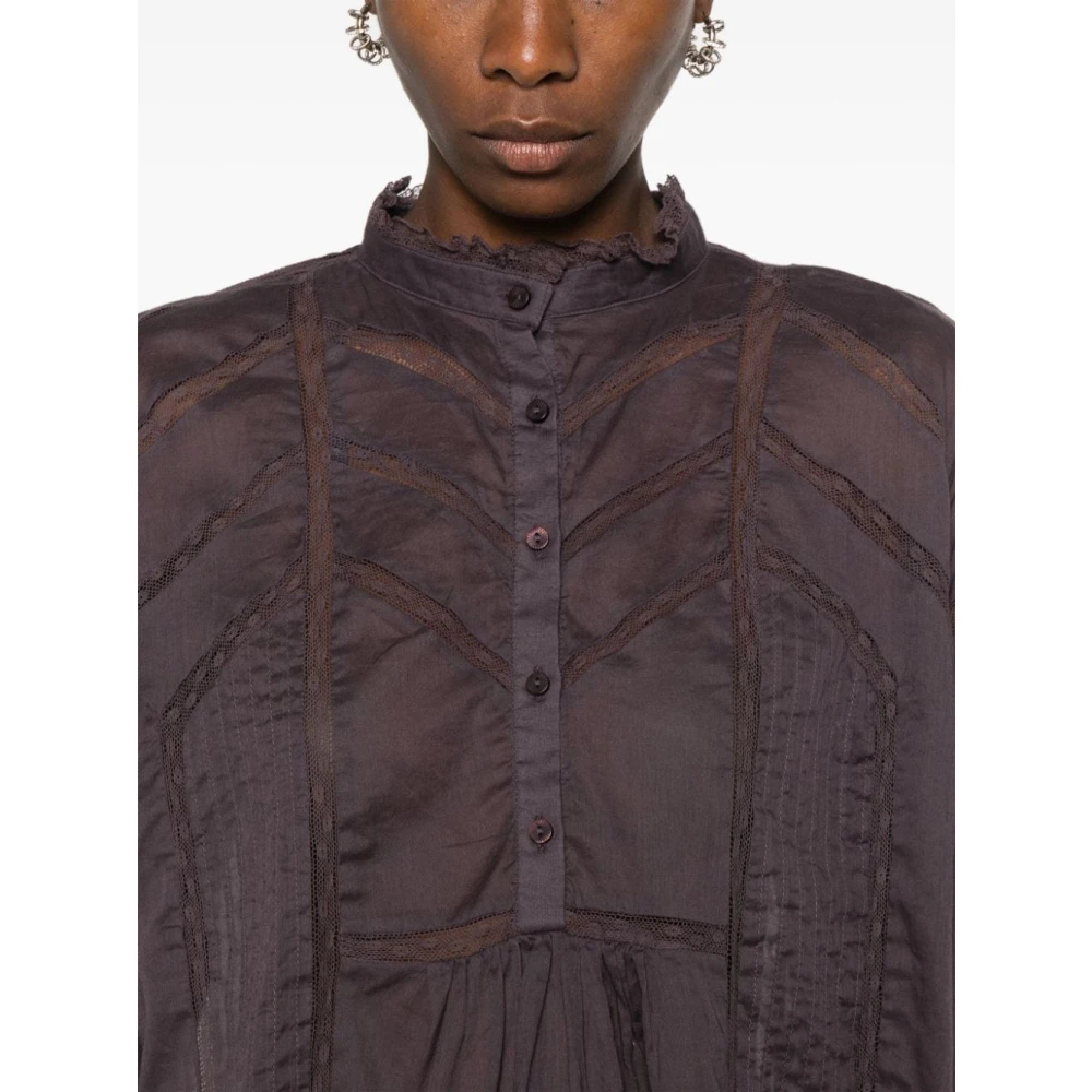 Isabel Marant Étoile Viola Blouse met Kant Purple Dames