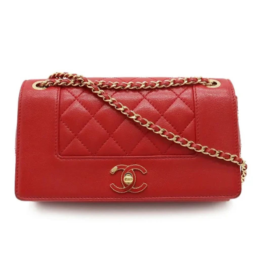 Chanel Vintage Pre-owned Leather crossbody-bags Red Dames