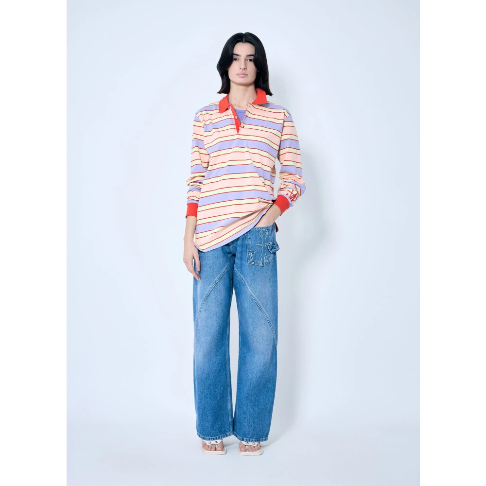 JW Anderson Gestreept poloshirt met contrastdetails Multicolor Dames