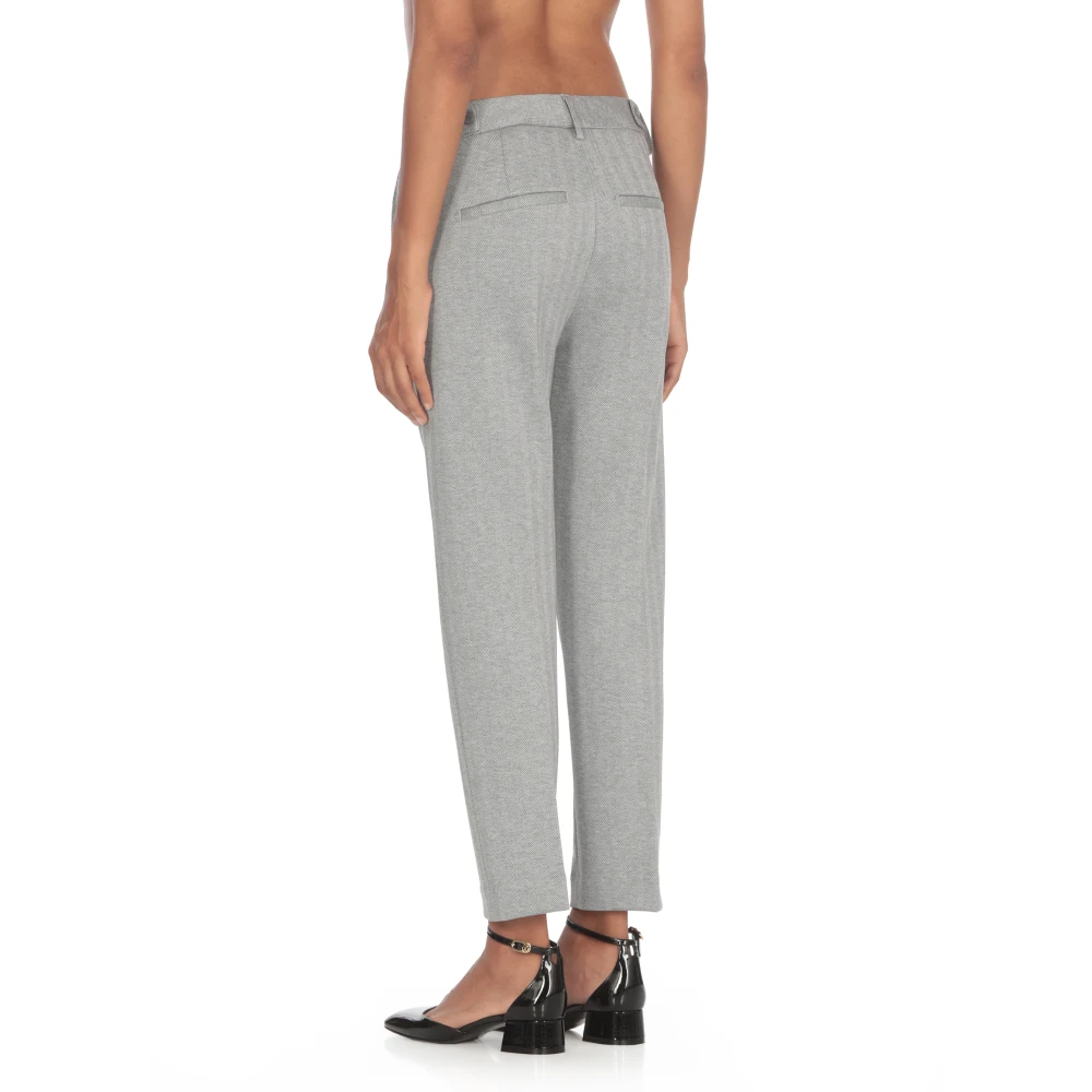 Dondup Grijze katoenen broek met riemlussen Gray Dames
