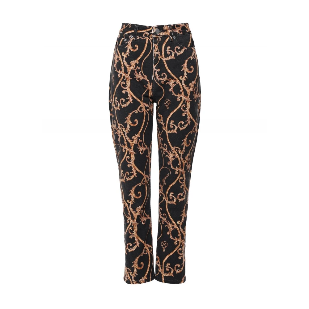 Ganni Black Trousers - Female - Cropped Trousers - W28 - Trousers