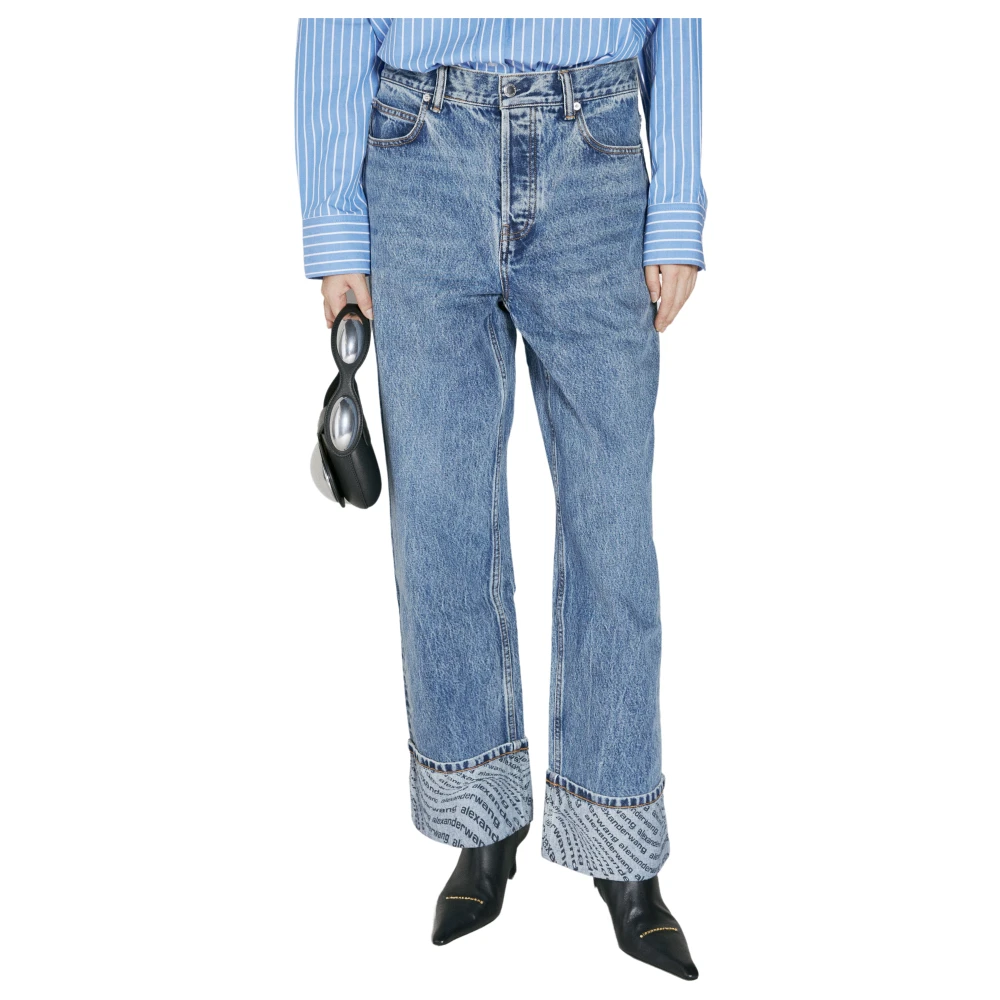 Alexander wang Denim Jeans met Ritssluiting en Knoopsluiting Blue Dames