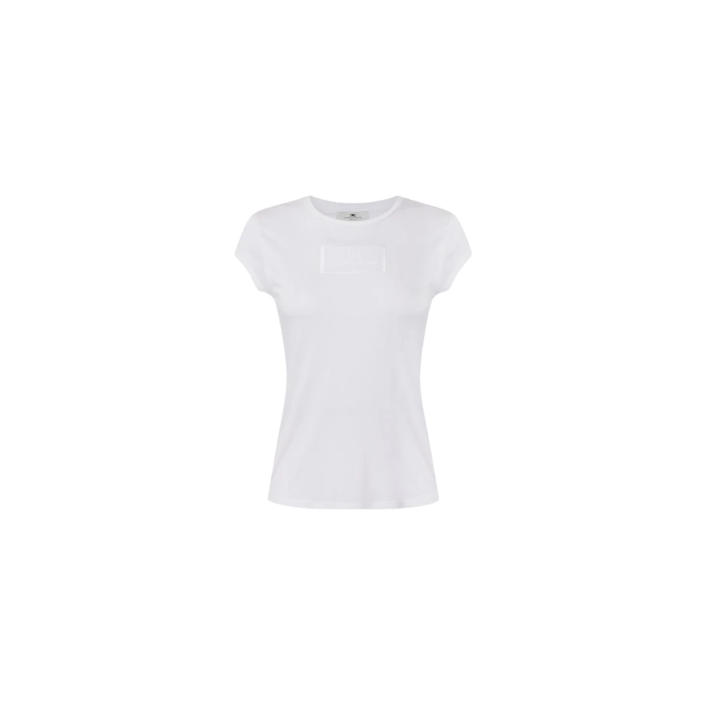 Elisabetta Franchi Casual katoenen T-shirt voor vrouwen White Dames