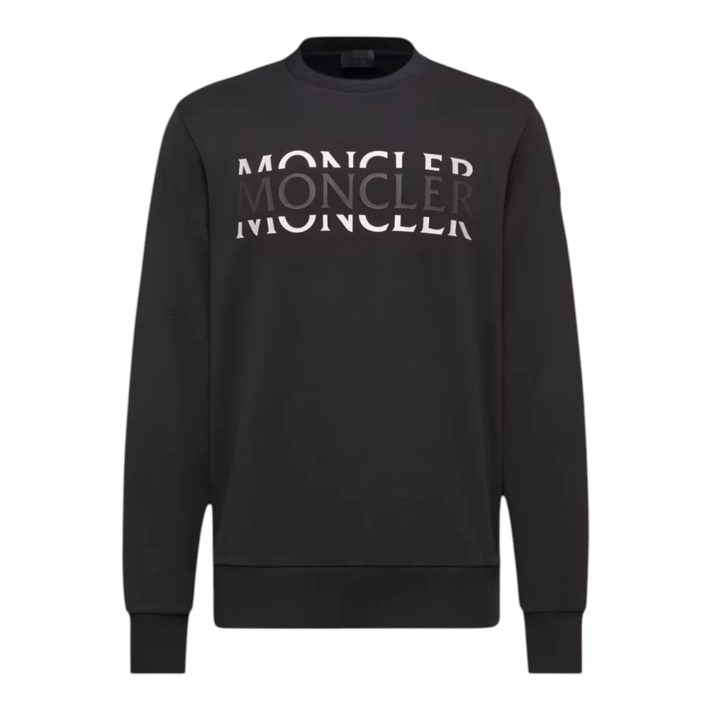 Moncler Black Logo Long Sleeve T-Shirt - Male - Sweatshirts - S - Sweatshirts & Hoodies