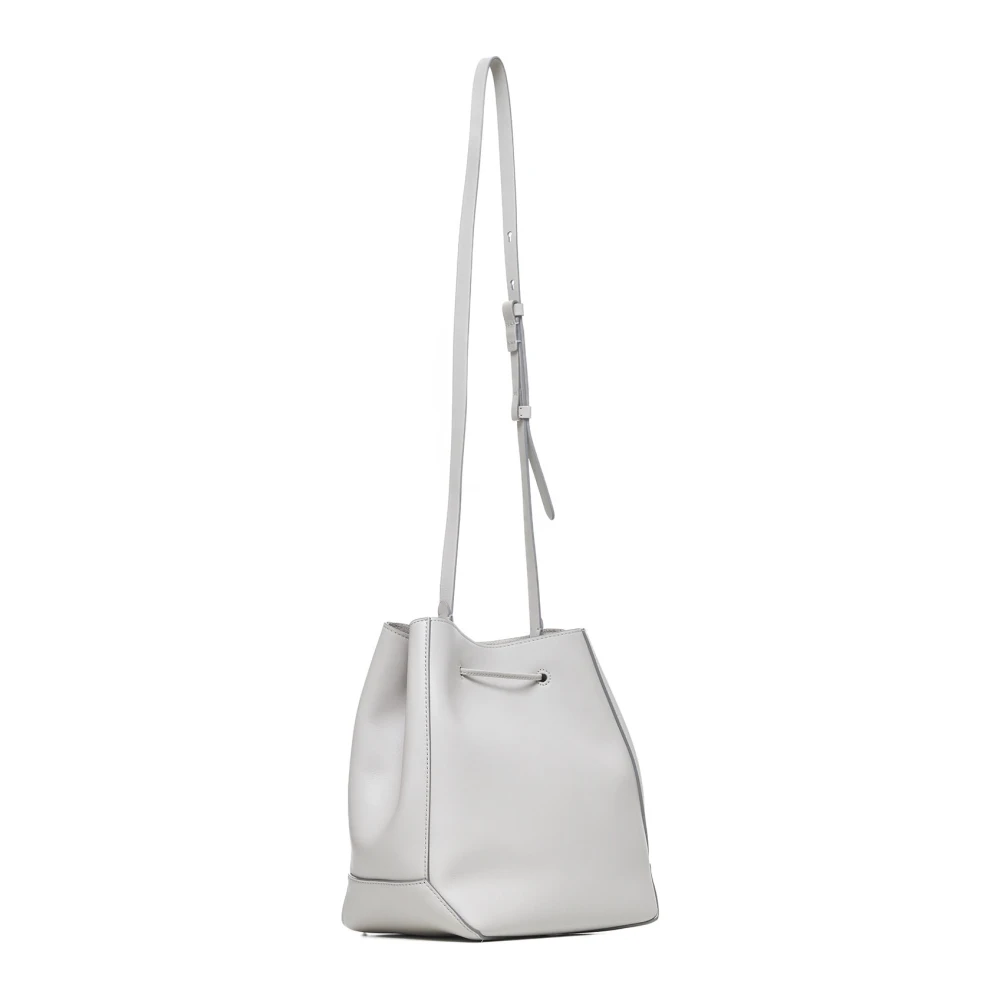 BRUNELLO CUCINELLI Ecru Leren Bucket Bag met Monile Randen Beige Dames